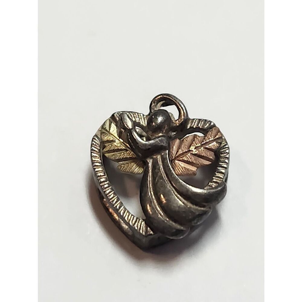 Sterling Silver & 12k Black Hills Gold CCO Coleman Angel Heart Pendant